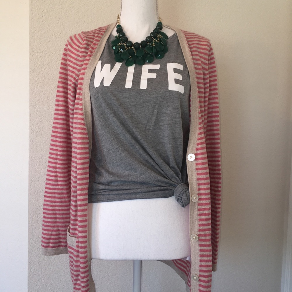 Talbots Size M Striped Cardigan